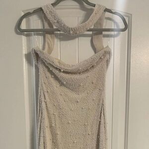 NWT Oh Polly Embellished Belgravia Maxi Dress Ivory, Size 4